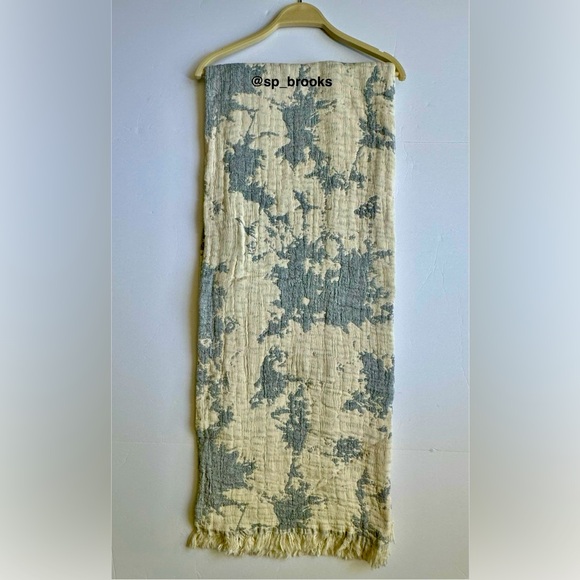 🎁Piscatextil Throw Blanket - Midnight Blue Splatter - Blue and Oatmeal - Cotton - Picture 5 of 7